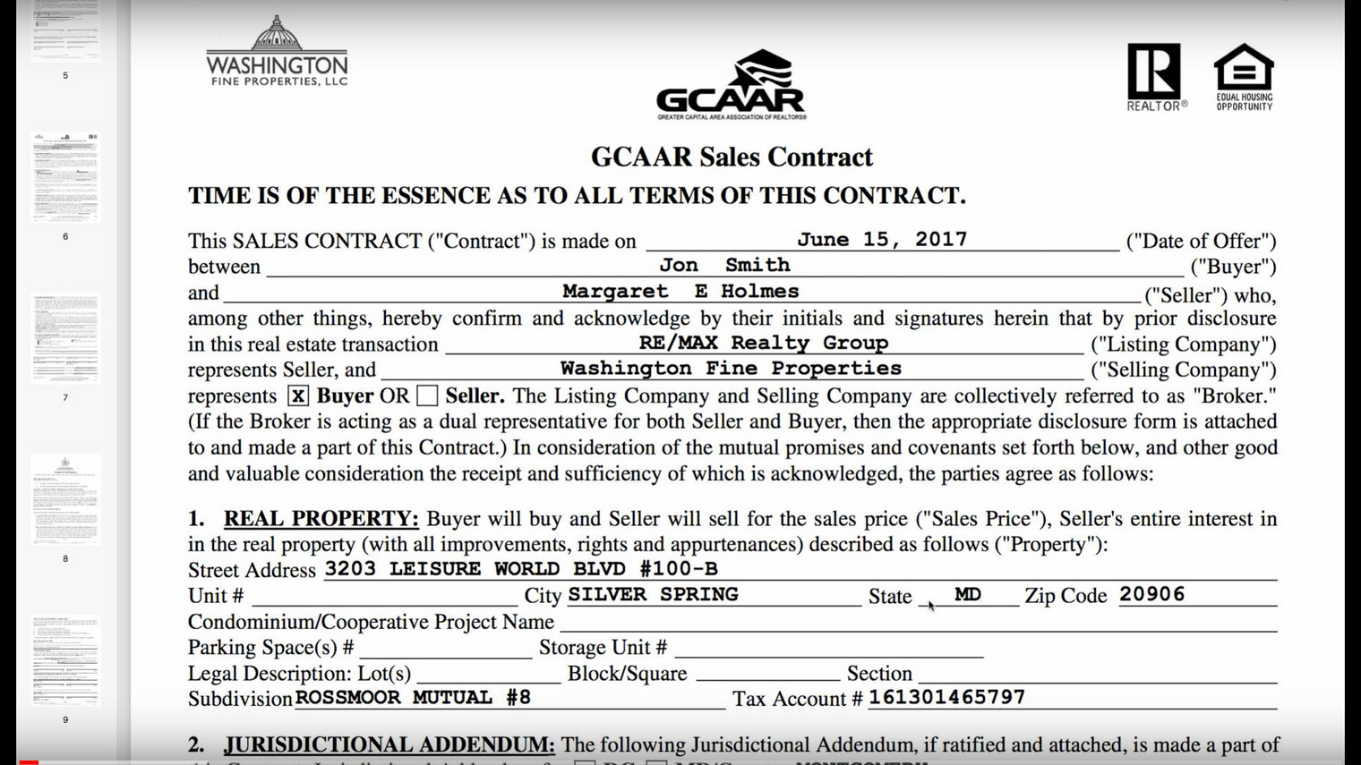 GCAAR Purchase Contract